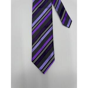 Clericci Classic Necktie Purple Stripes 58” Total Length
